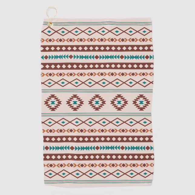 Serviette De Golf Aztec Rusts Crème Turquoise Motifs mélangés Motif (Devant)