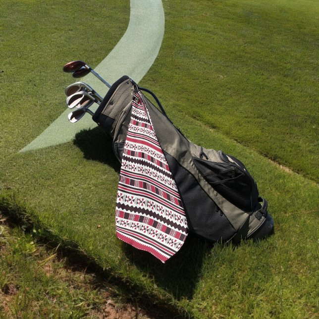 Serviette De Golf aztèque rouge (golf towel)