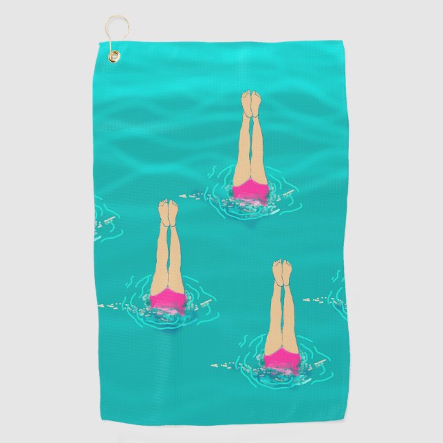 Serviette De Golf Baigneurs Artistiques - Nager sous l'eau (Devant)