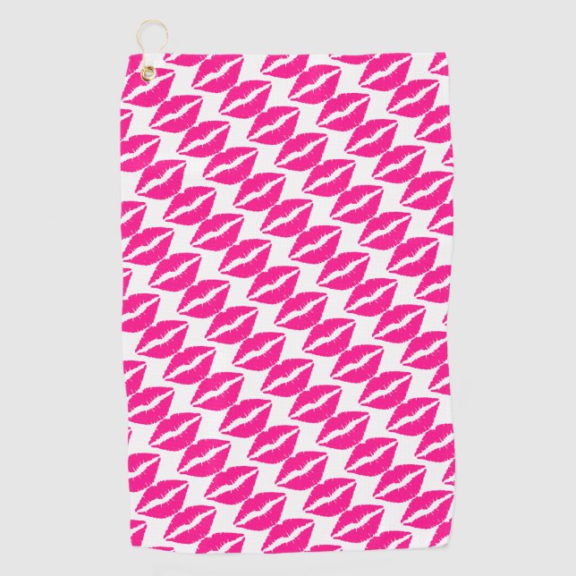 Serviette De Golf Baisers rose blanc mignon motif cravate Coque-Mate (Devant)