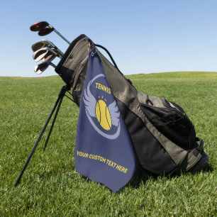 Serviette De Golf Bal de tennis en texte personnalisé avec ailes