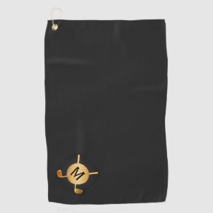 Serviette De Golf Bal et clubs de golf Monogrammed Gold