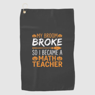 Serviette De Golf Balai d'Halloween de professeur de maths drôle