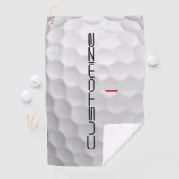 Balle de golf blanche texturée avec nom et numéro
