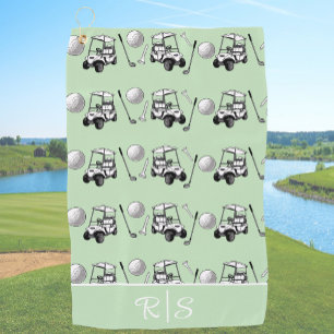 Serviette De Golf Balles de golf vertes amusantes Panier personnalis