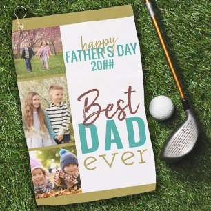 Serviette De Golf Bande Photo Fête des pères Best Dad Ever 3