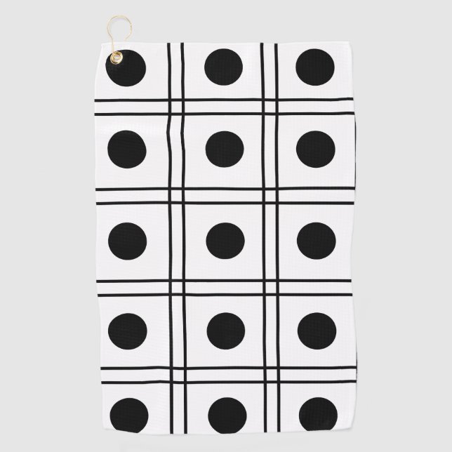 Serviette De Golf Bandes de points Polka (Devant)