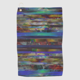 Serviette De Golf Bandes déchirées de textures numériques colorées