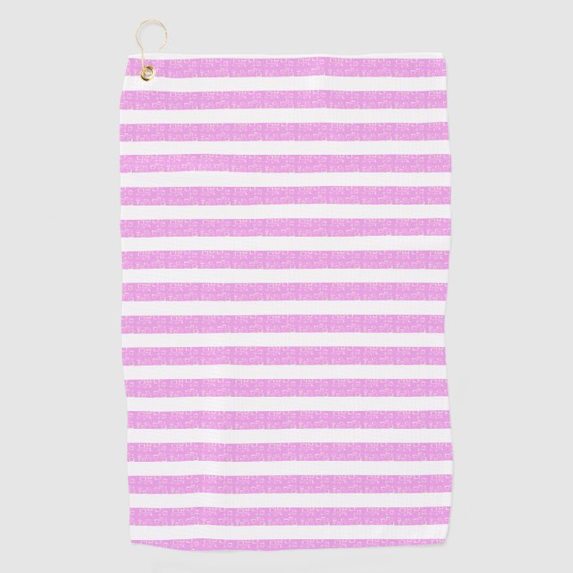 Serviette De Golf Bandes géométriques violettes claires (Devant)