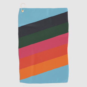Serviette De Golf Bandes rétro Colorée les années 70 80s Design