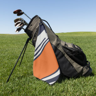 Serviette De Golf Bandes rétro en bleu orange