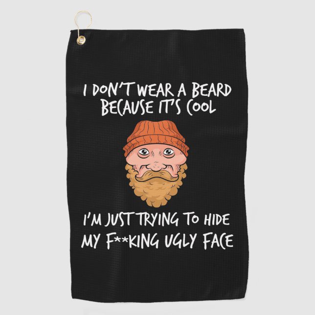 Serviette De Golf Barbe Il Est Cool (Devant)
