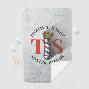 Serviette De Golf Barber Hair Shop King Crown Barber Pole Hair Salon