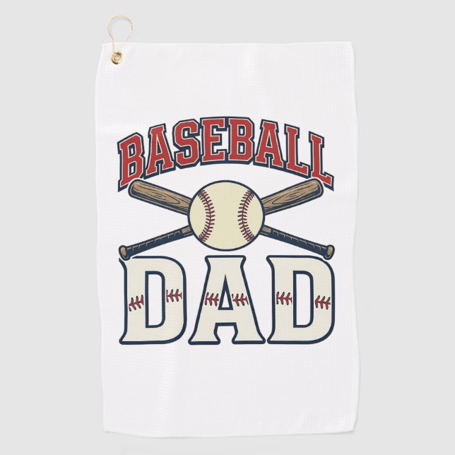 Serviette De Golf Baseball Dad Vintage Engraving Shirt Design_1 (Devant)