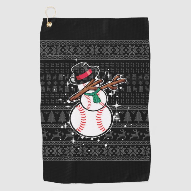 Serviette De Golf Baseball de Noël (Devant)