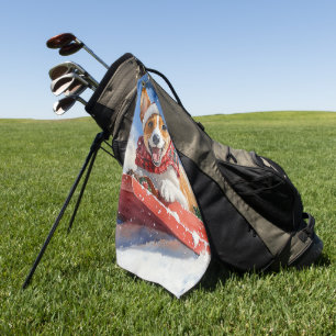 Serviette De Golf Basenji Chien en rebord Laisser neiger Noël