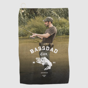 Serviette De Golf BASS PÈRE JAMAIS Drôle Fête des pères de pêche