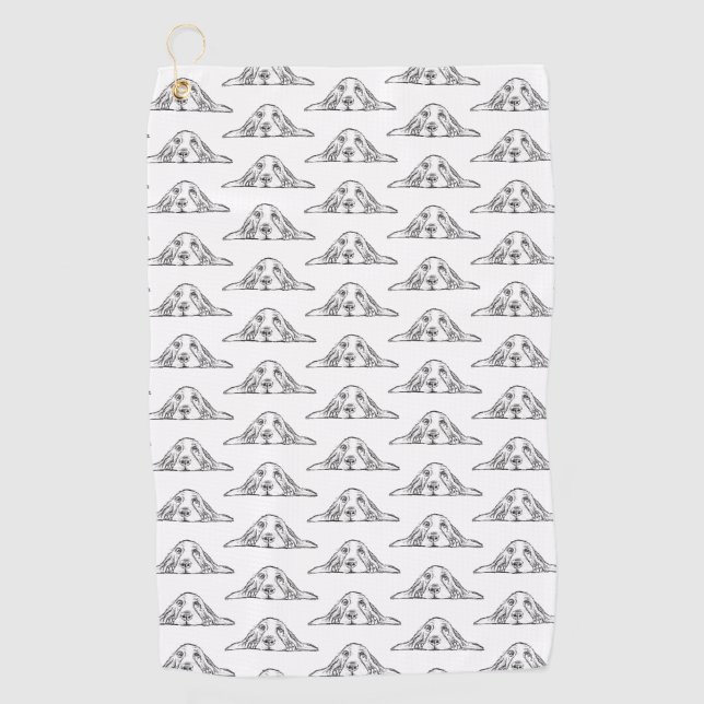 Serviette De Golf basset blanc (Devant)