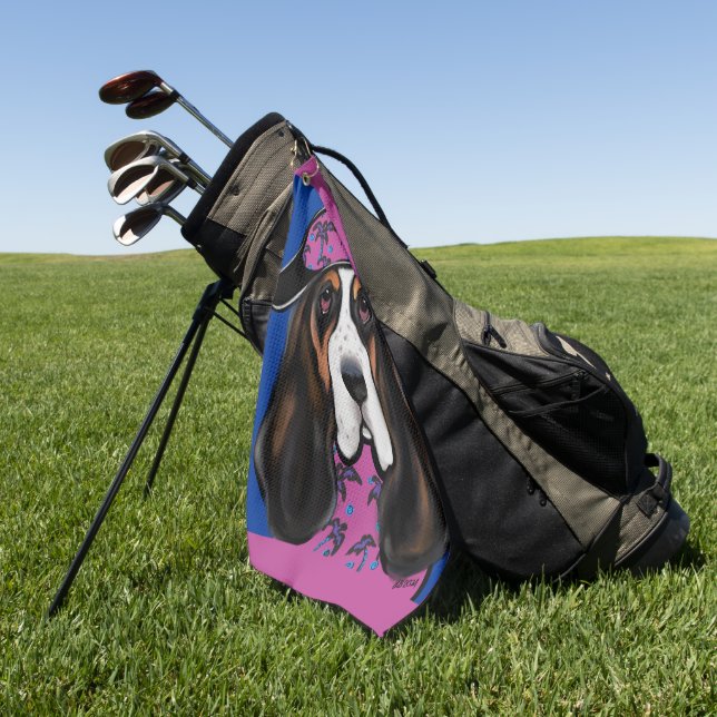 Serviette De Golf Basset Hound (Vert)