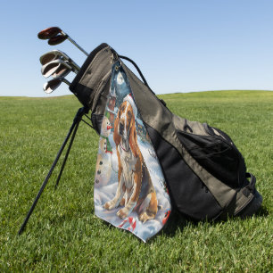 Serviette De Golf Basset Hound Chien Winter Wonderland Noël Joie