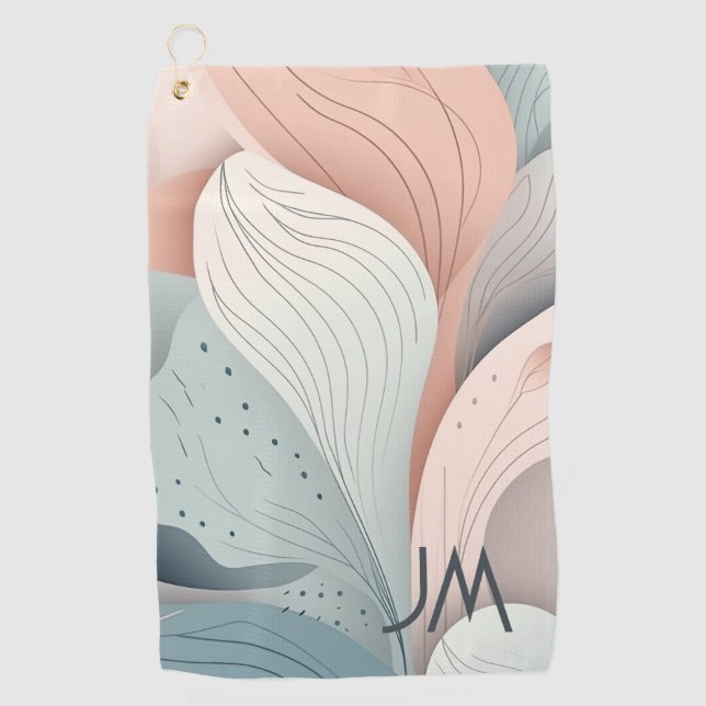 Serviette De Golf Beau design feuille pastel élégant (Devant)