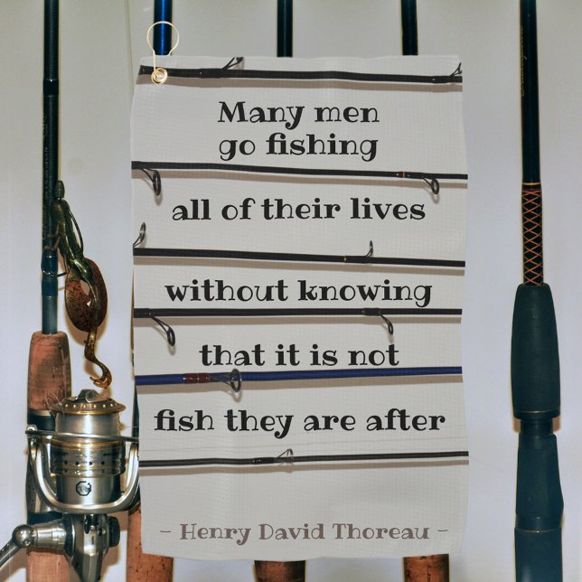 Serviette De Golf Beaucoup d'hommes vont à la pêche Thoreau Citation (Créateur téléchargé)
