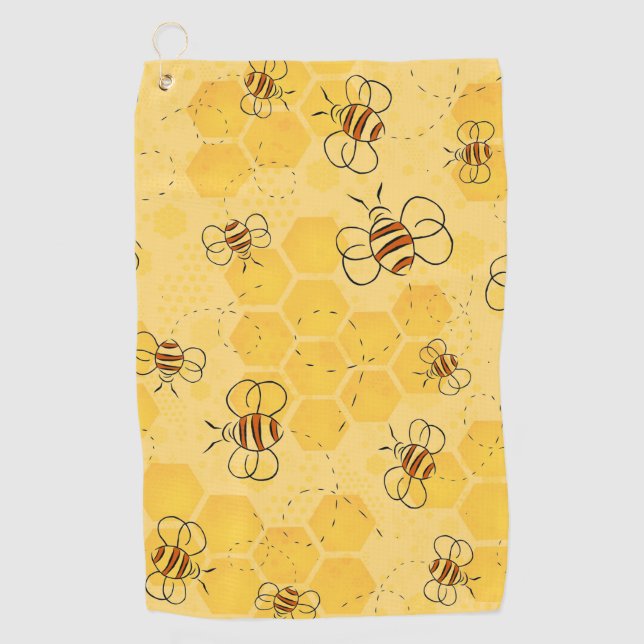 Serviette De Golf Bee Buzzing Honey Bees mignonne (Devant)