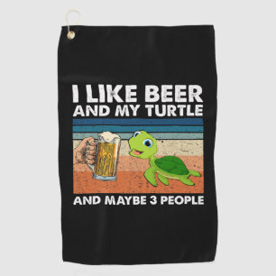 Serviette De Golf Beer Drinker I Like Beer And My Turtle Birthday