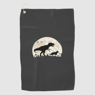 Serviette De Golf Berger Allemand Halloween Dinosaure Silhouette Lun