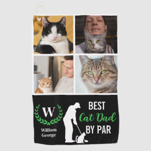 Serviette De Golf Best Cat Dad By Par Photo Collage pour la fête des