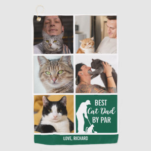 Serviette De Golf Best Cat Dad By Par Photo Collage pour la fête des
