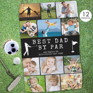 Serviette De Golf BEST DAD BY PAR PAR 12 Photo Collage personnalisé