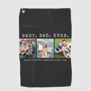 Serviette De Golf BEST DAD EVER 3 Photos Personnalisées