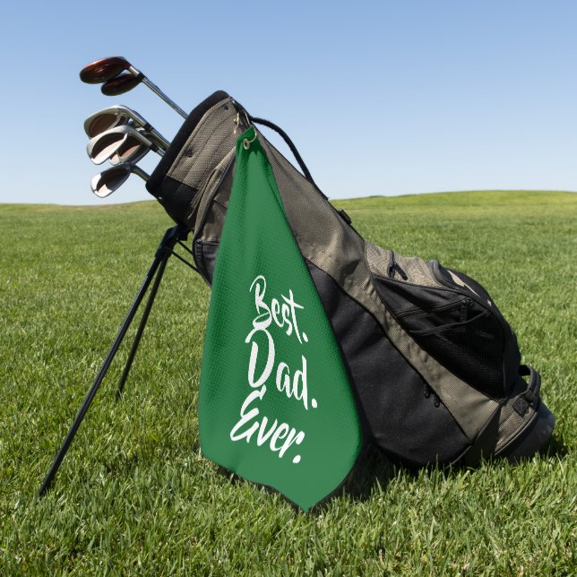 Serviette De Golf 'Best. Dad. Ever.' Green White Heartfelt (Vert)