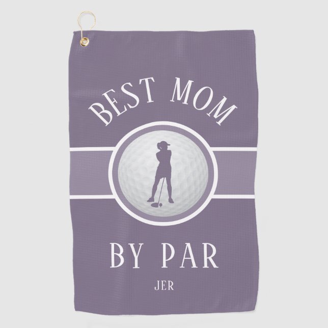 Serviette De Golf Best Mom By Par Golf Devis Monogrammé Purple Golf (Devant)