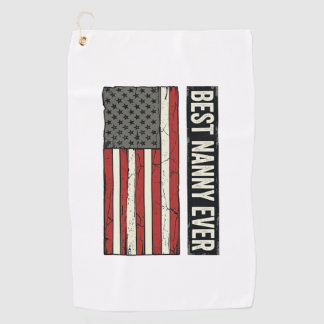 Serviette De Golf Best Nanny Ever Patriotic Vintage Flag Shirt Desig