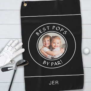 Serviette De Golf Best Pops By Par Golfer Photo Fun Black & White