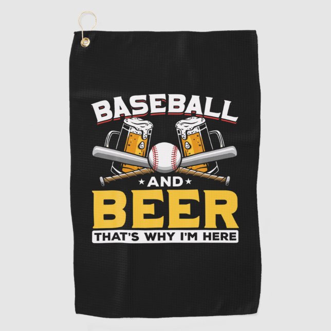 Serviette De Golf Bière Boveur Baseball Bière Humour Anniversaire (Devant)