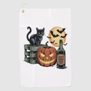 Serviette De Golf BiÈre de chat de citrouille Halloween