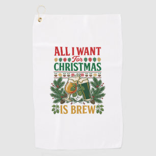 Serviette De Golf Bières de Noël Brew Verres à bière Pins Houblon