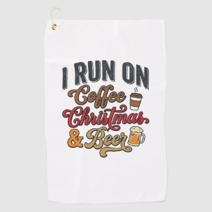 Serviette De Golf Bières de Noël Café Fêtes Conception de Boissons