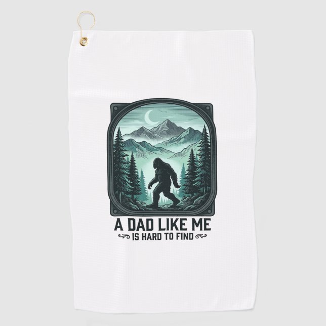 Serviette De Golf Bigfoot Dad Vintage Engraving Funny Father Shirt D (Devant)