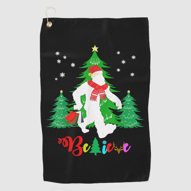 Serviette De Golf Bigfoot Yeti Sasquatch Noël Croire Noël (Devant)