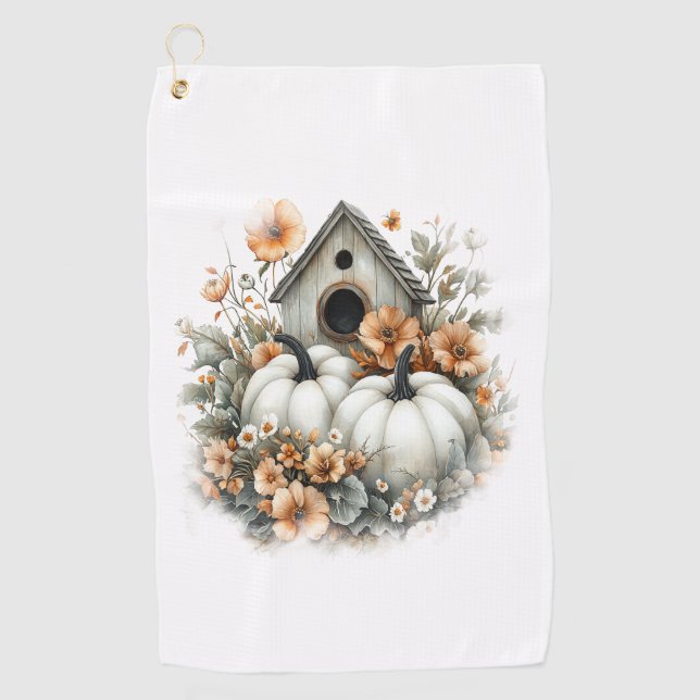 Serviette De Golf Birdhouse Shirt Country Citrouille (Devant)
