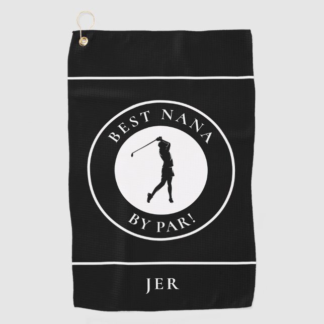 Serviette De Golf Black Best Grandma Nana Golfeur Monogram Sports Pr (Devant)