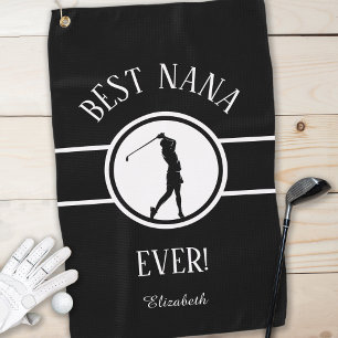 Serviette De Golf Black Best Nana Golfer Grandma Monogrammes Femmes