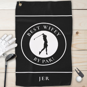 Serviette De Golf Black Best Wifey Par Par Par Golfer Wife Monogram