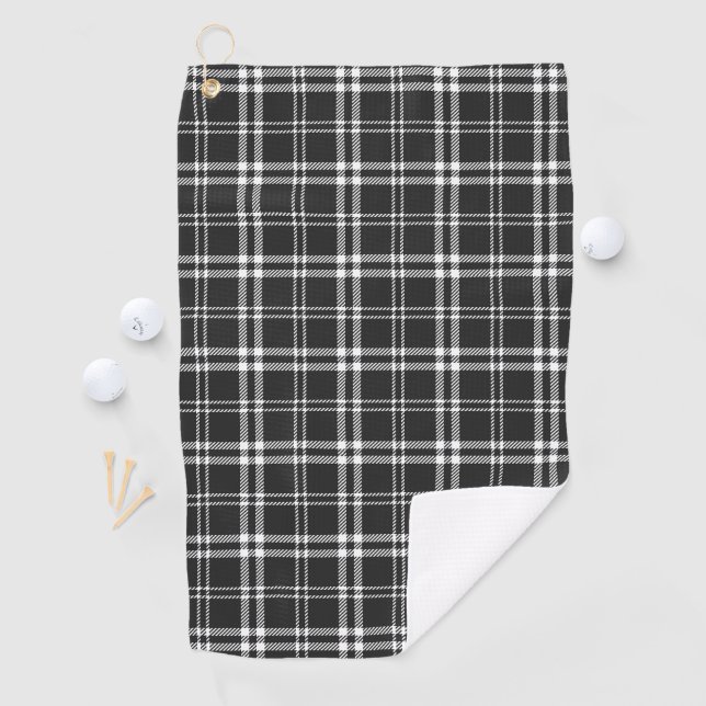 Serviette De Golf Black Plaid (En situation)