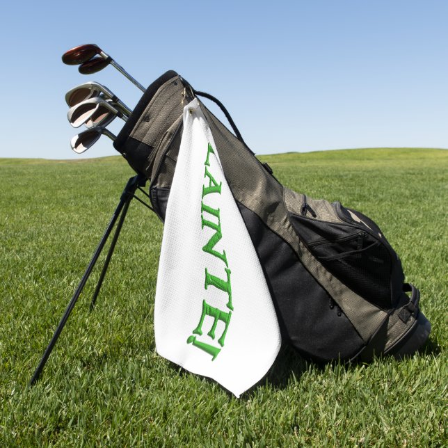 serviette de golf blanche de Slainte (Vert)