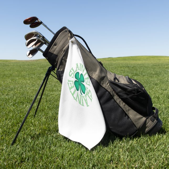 serviette de golf blanche de Slainte (Vert)
